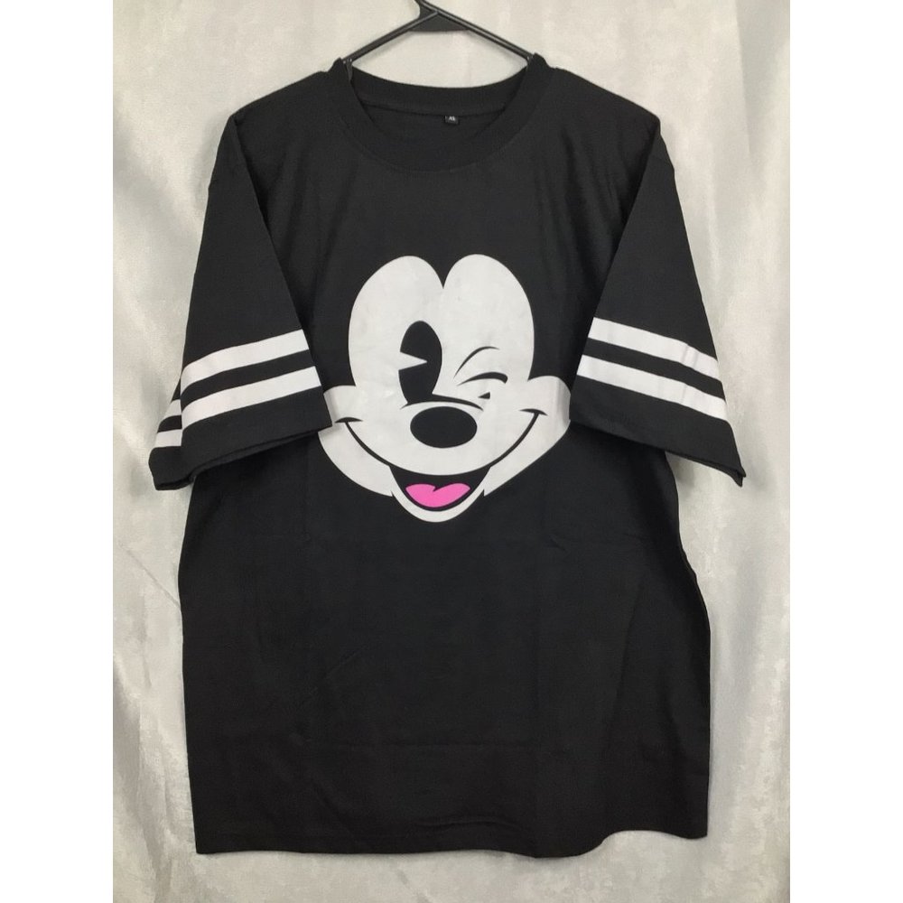 Mickey Smiling Face Graphic T-Shirt for Women By Miracle TM XL Black New